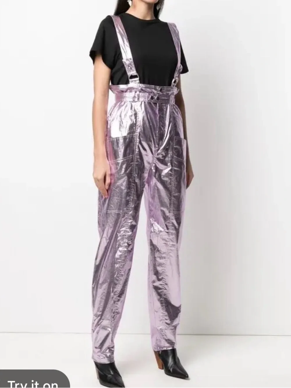 Isabel Marant Metallic Lilac Pants - Picture 1 of 5